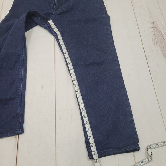 Express Straight high rise jeans cropped crop dark wash - Picture 7 of 9
